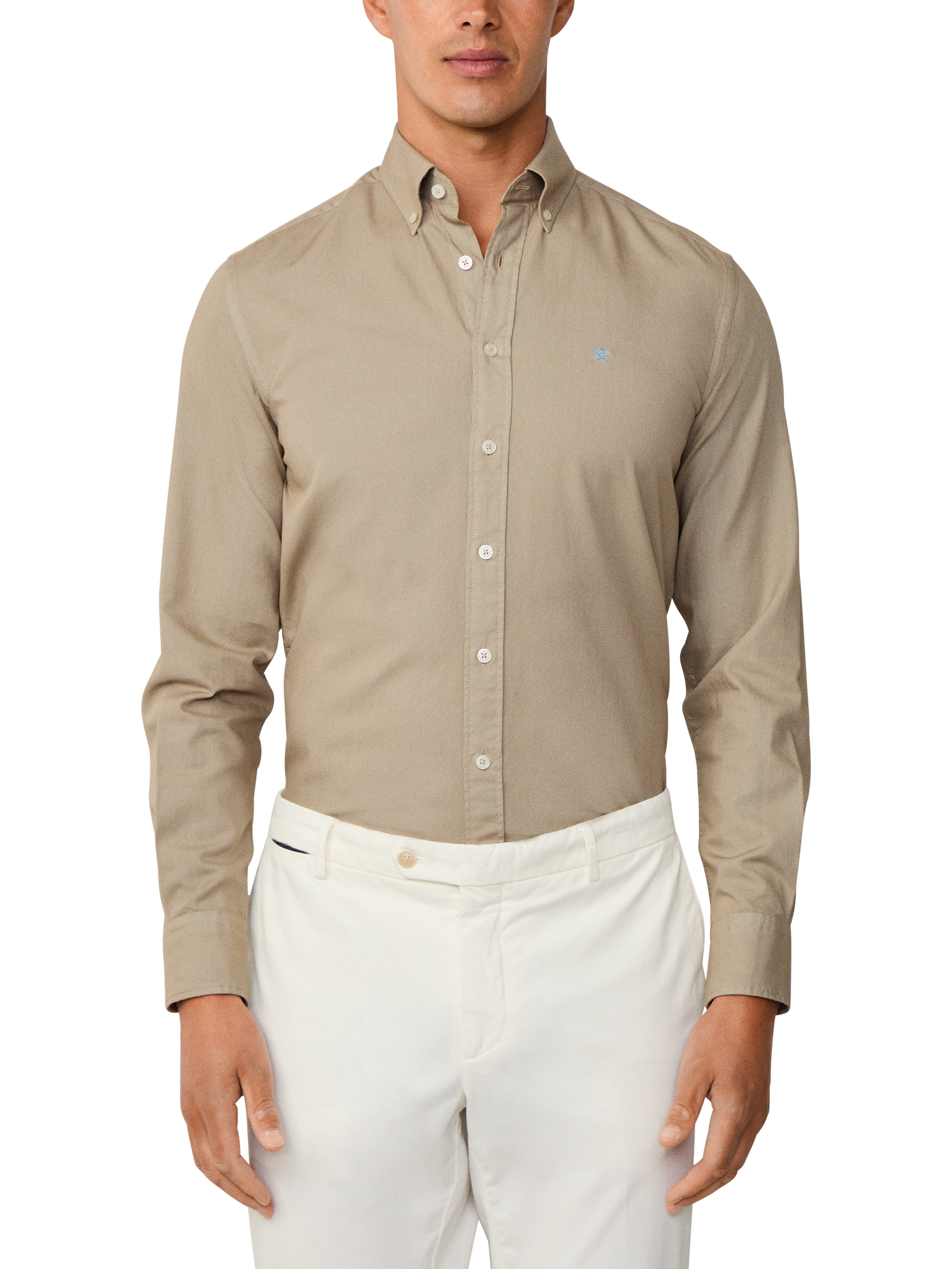 Product image 1 of 7, which shows Hackett London Button Down Collar Cotton Shirt, Laurel Green, L