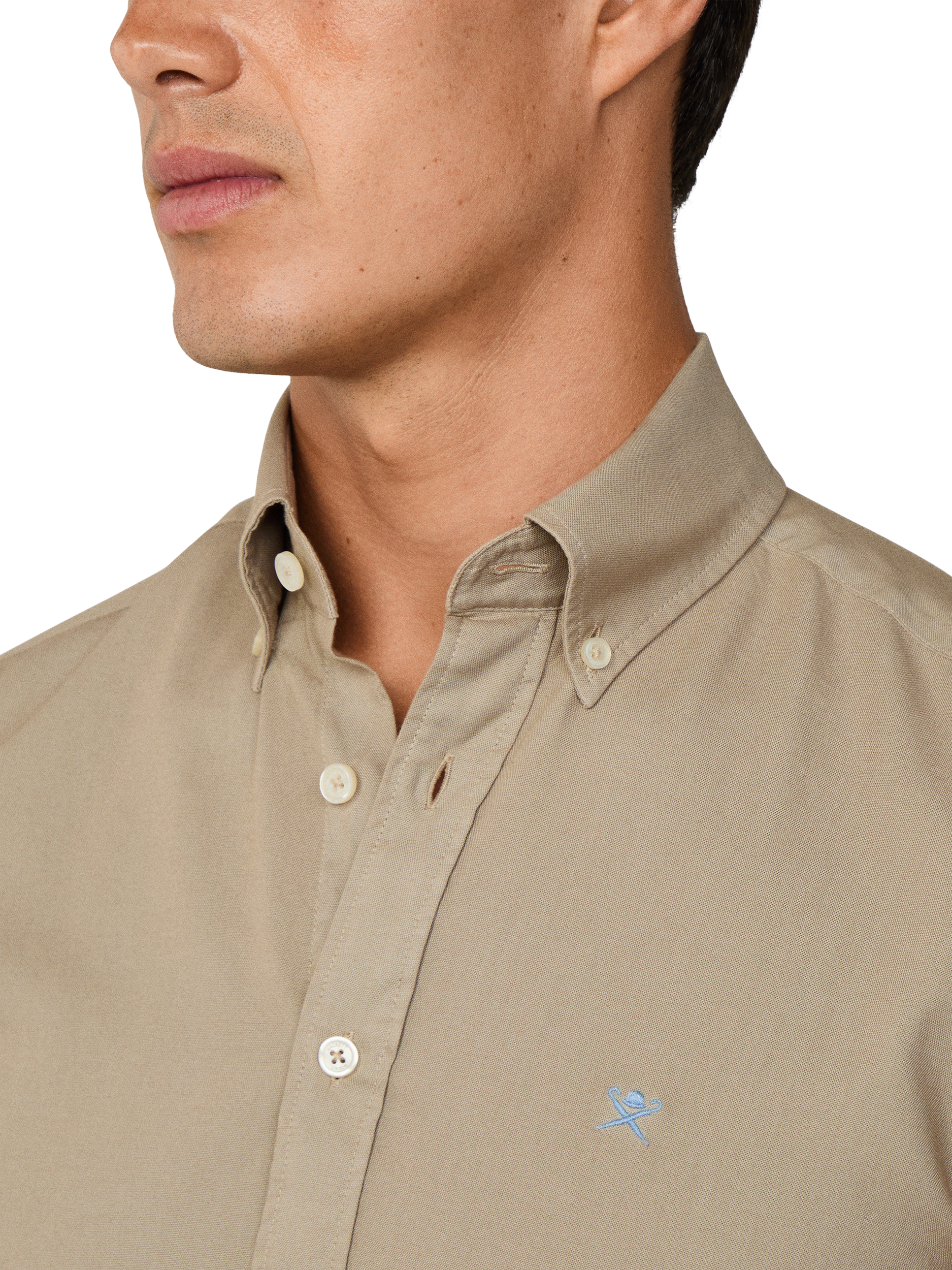 Product image 4 of 7, which shows Hackett London Button Down Collar Cotton Shirt, Laurel Green, L