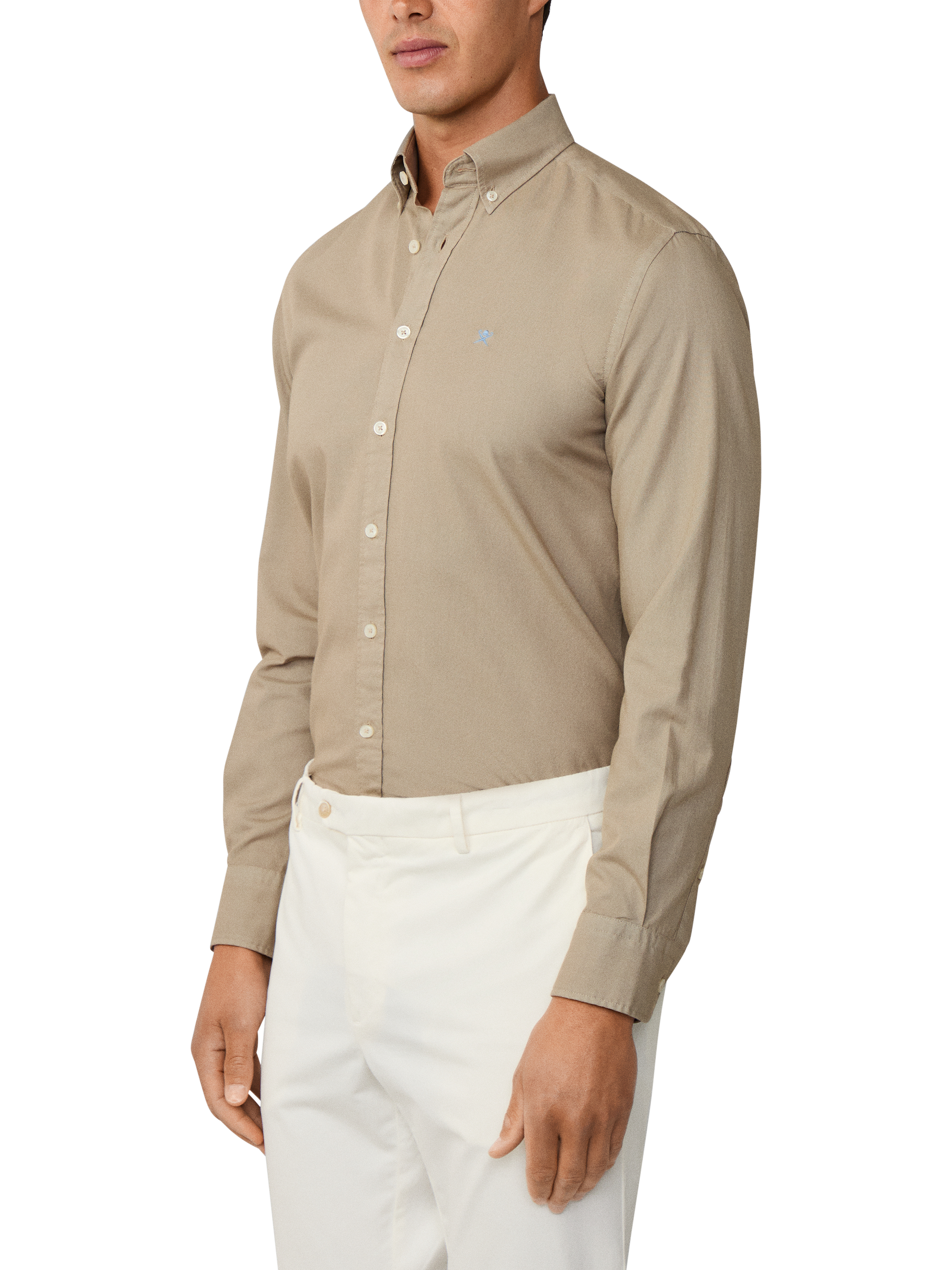 Product image 6 of 7, which shows Hackett London Button Down Collar Cotton Shirt, Laurel Green, L