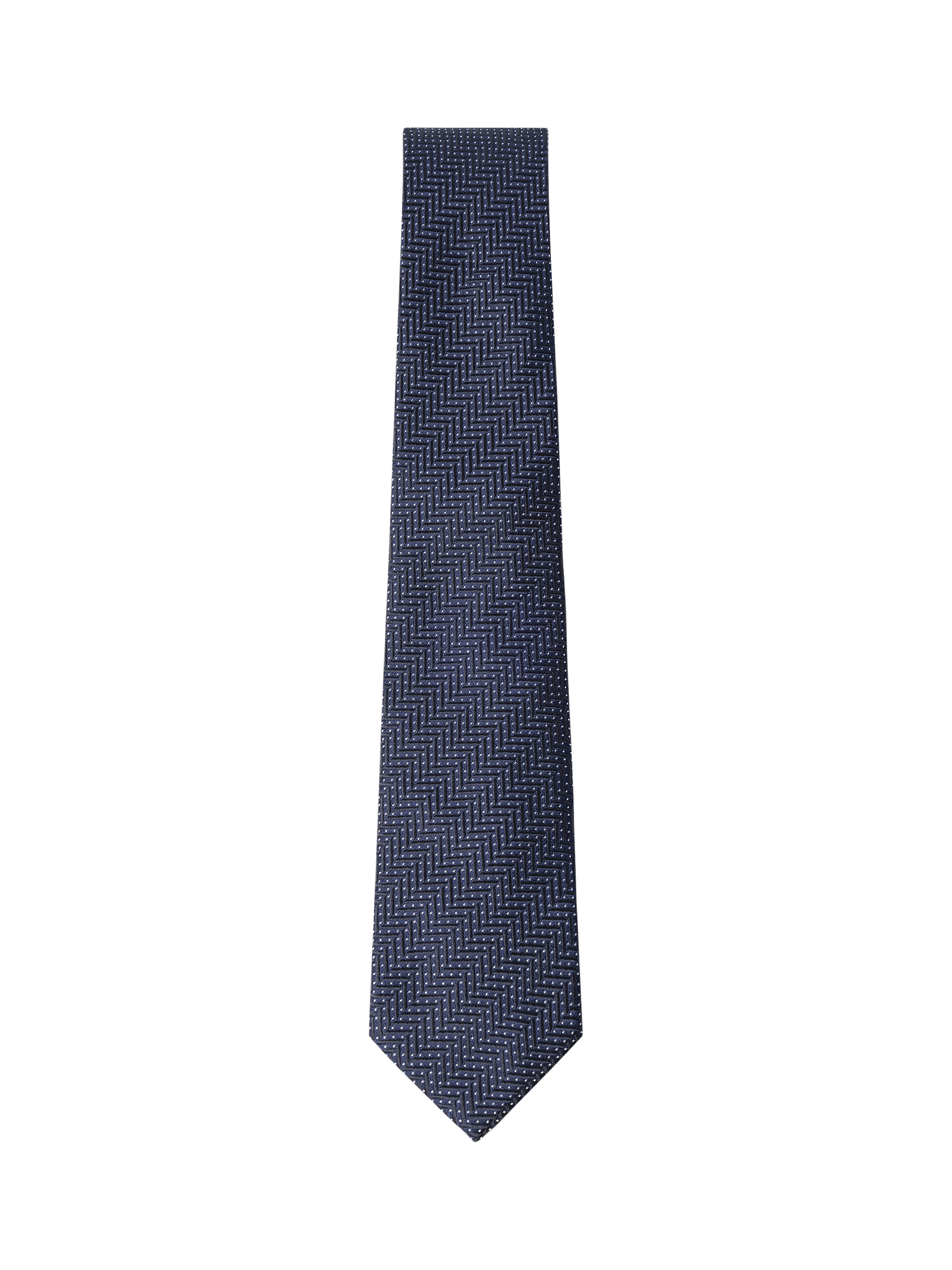 Product image 1 of 4, which shows Hackett London Polka Dot Herringbone Silk Tie, Navy, One Size