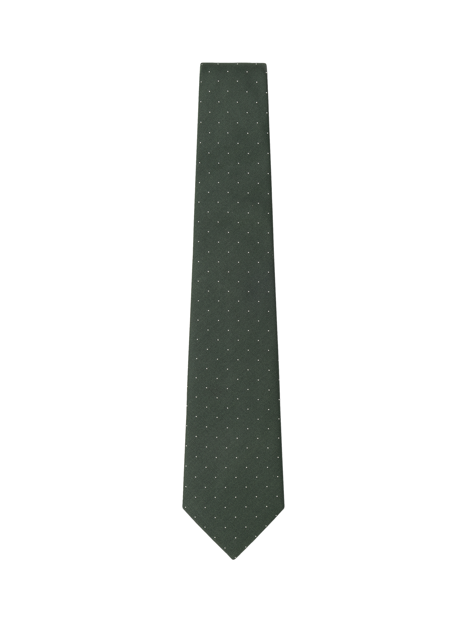 Product image 1 of 4, which shows Hackett London Small Polka Dot Silk Tie, Emerald Green, One Size