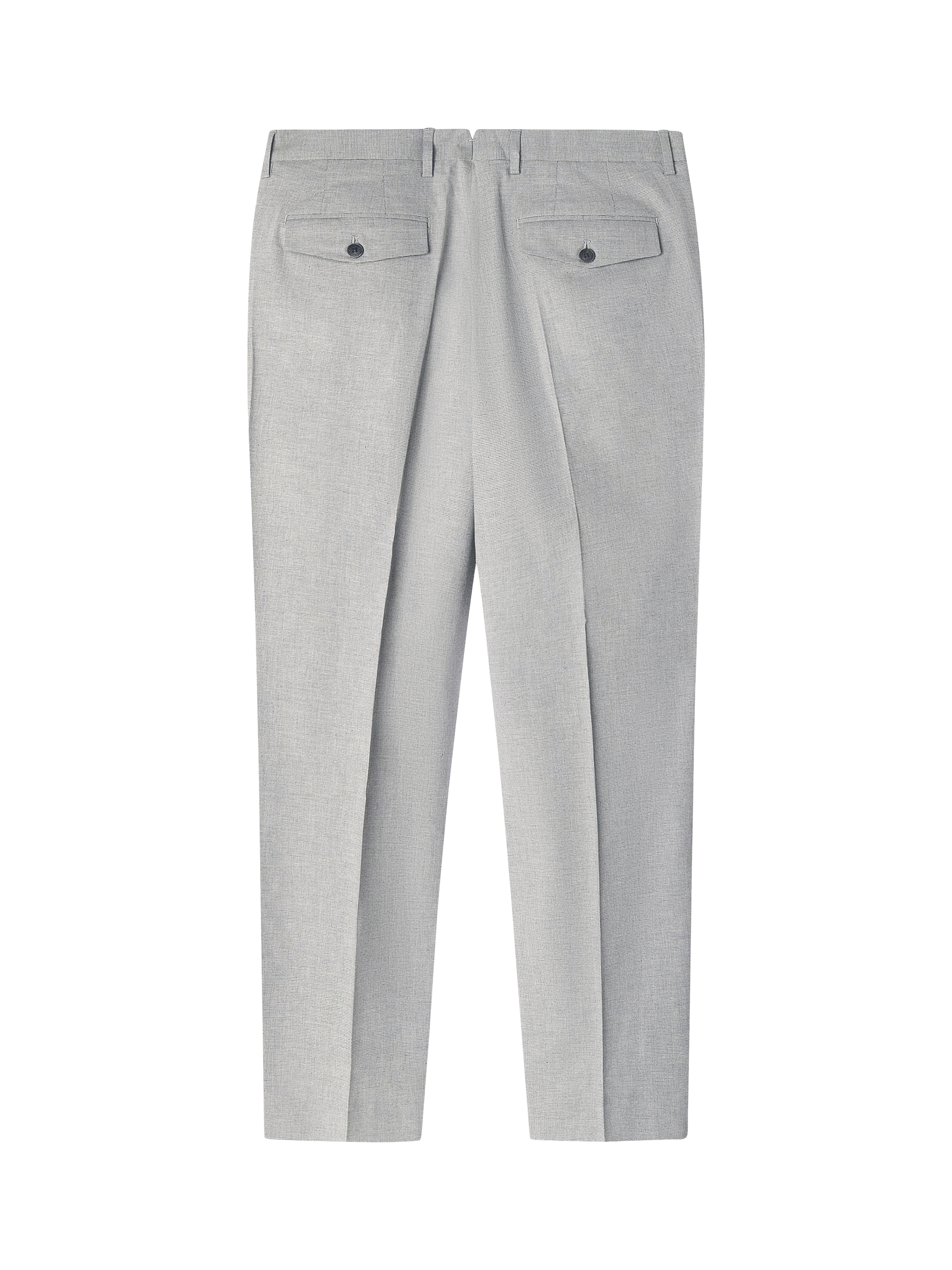 Product image 2 of 7, which shows Hackett London Cotton Blend Gingham Slim Trousers, Pale Grey, 42R