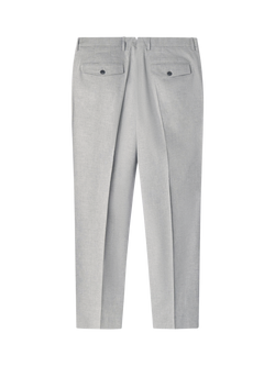 Hackett London Cotton Blend Gingham Slim Trousers - view 2, Pale Grey