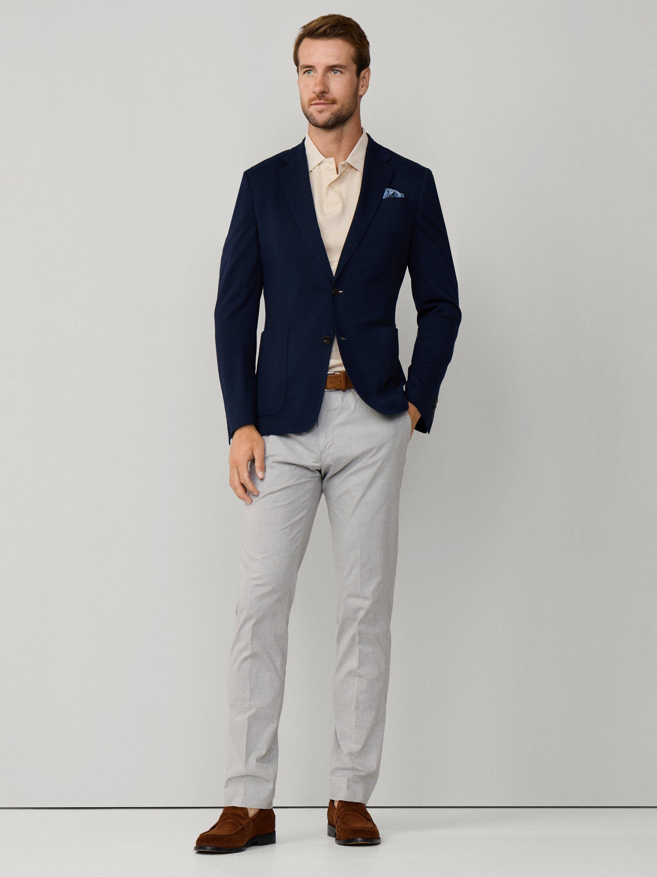 Product image 7 of 7, which shows Hackett London Cotton Blend Gingham Slim Trousers, Pale Grey, 42R