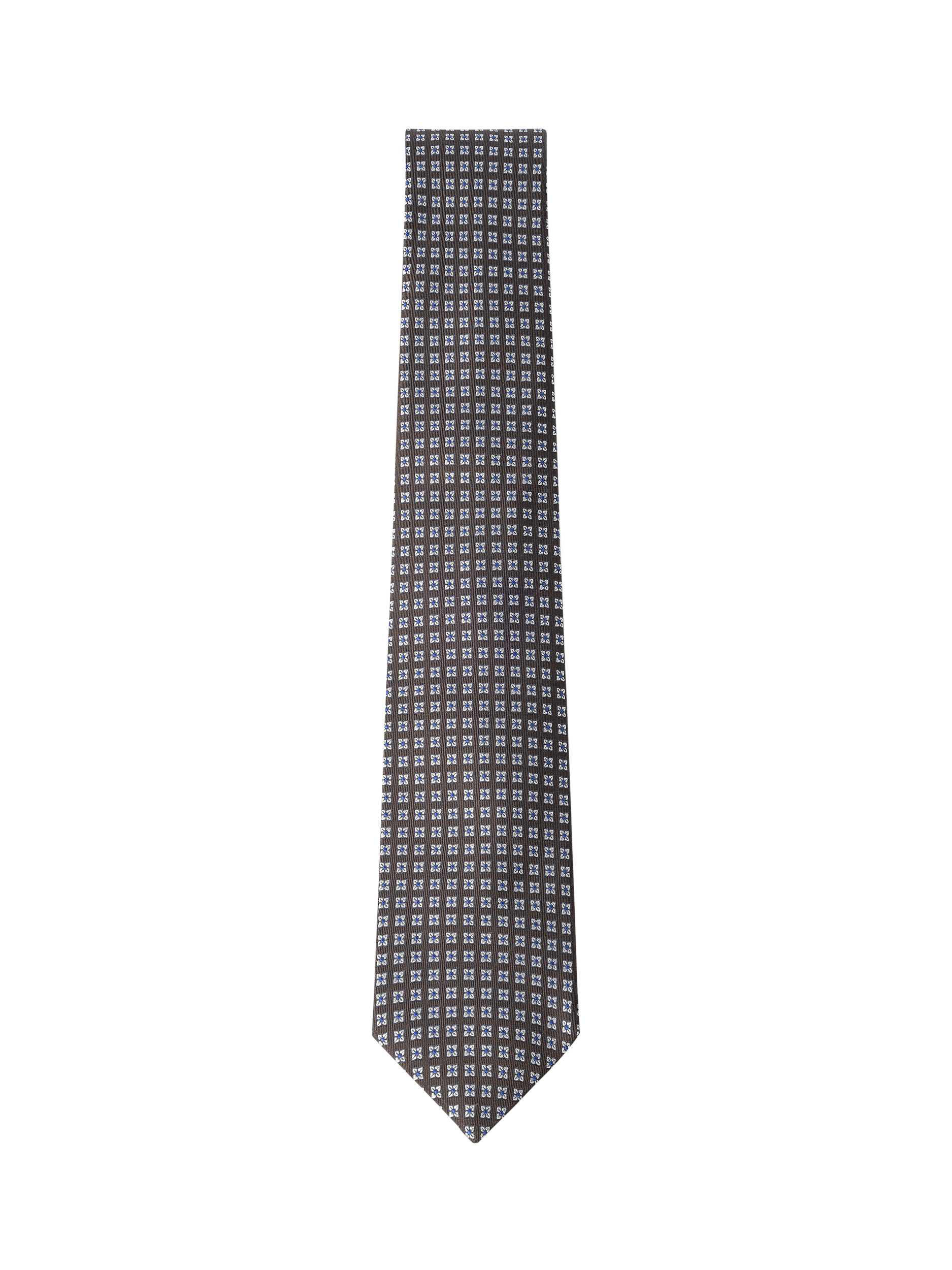 Product image 1 of 4, which shows Hackett London Floral Silk Tie, Dark Brown, One Size