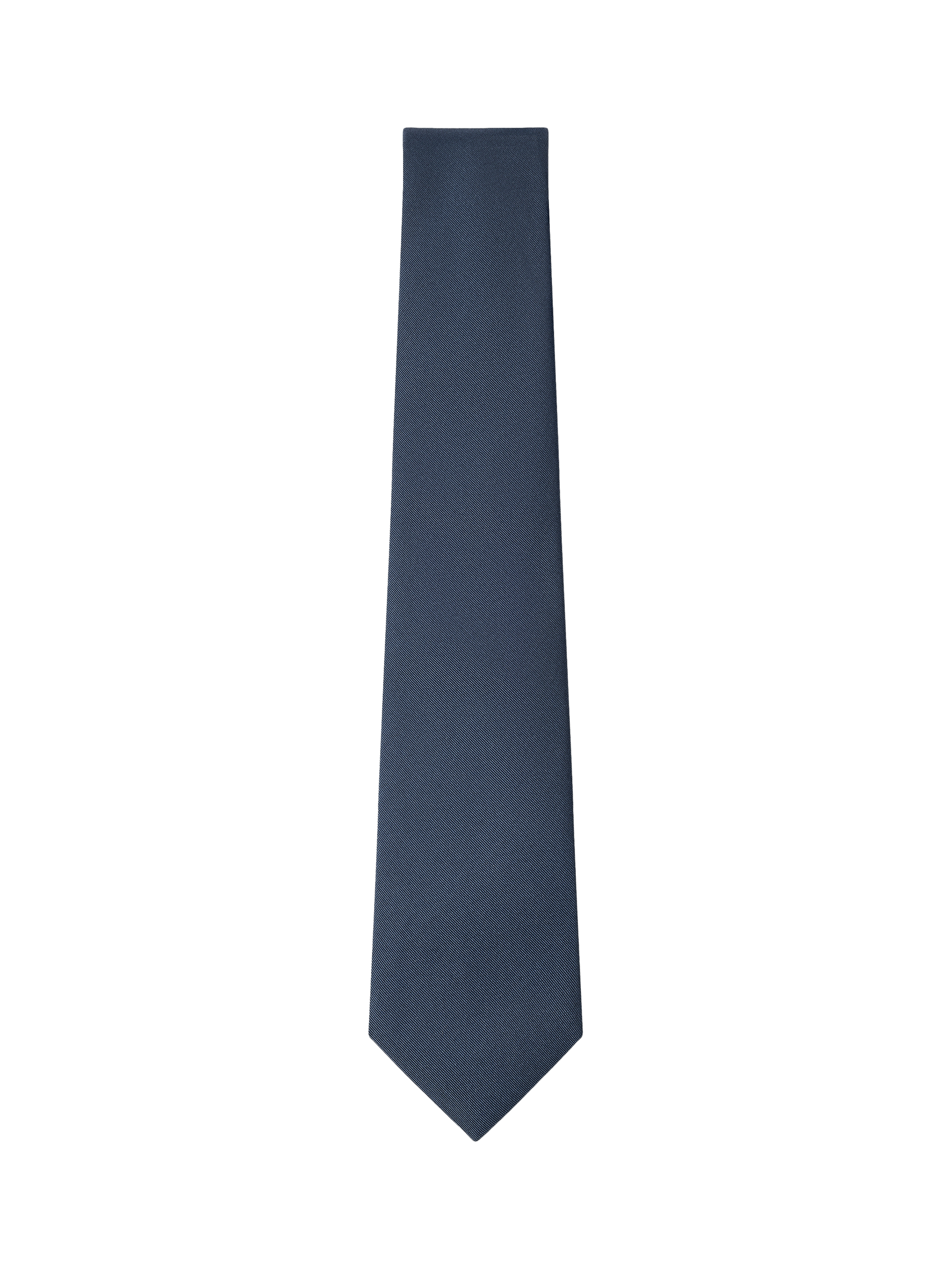 Product image 1 of 4, which shows Hackett London Silk-Cotton Twill Tie, Teal Blue, One Size