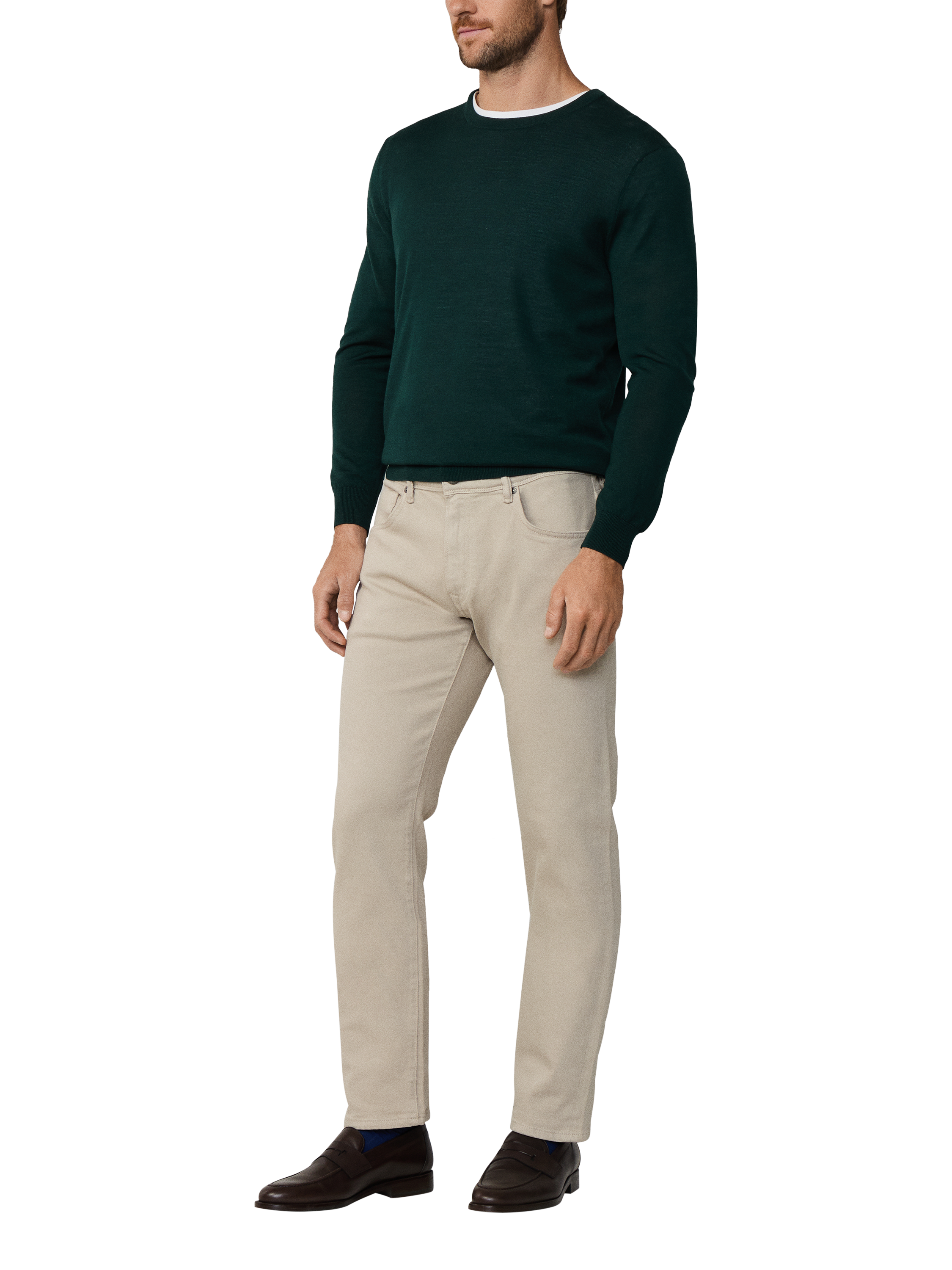 Product image 6 of 6, which shows Hackett London Cotton Regular Denim Trousers, Malt Beige, 42R