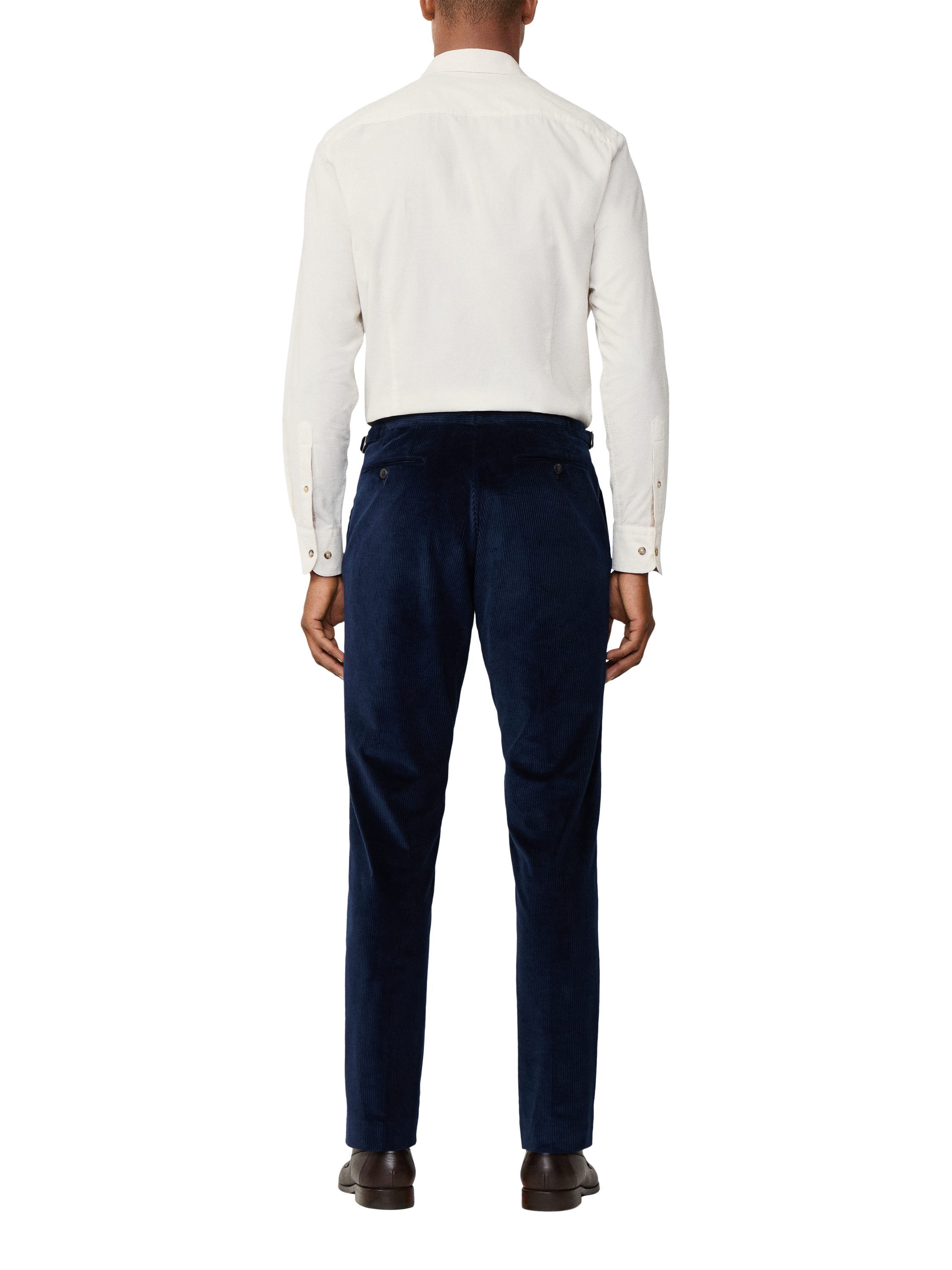 Product image 3 of 7, which shows Hackett London Cotton Blend Regular Chino Trousers, Midnight Blue, 42R