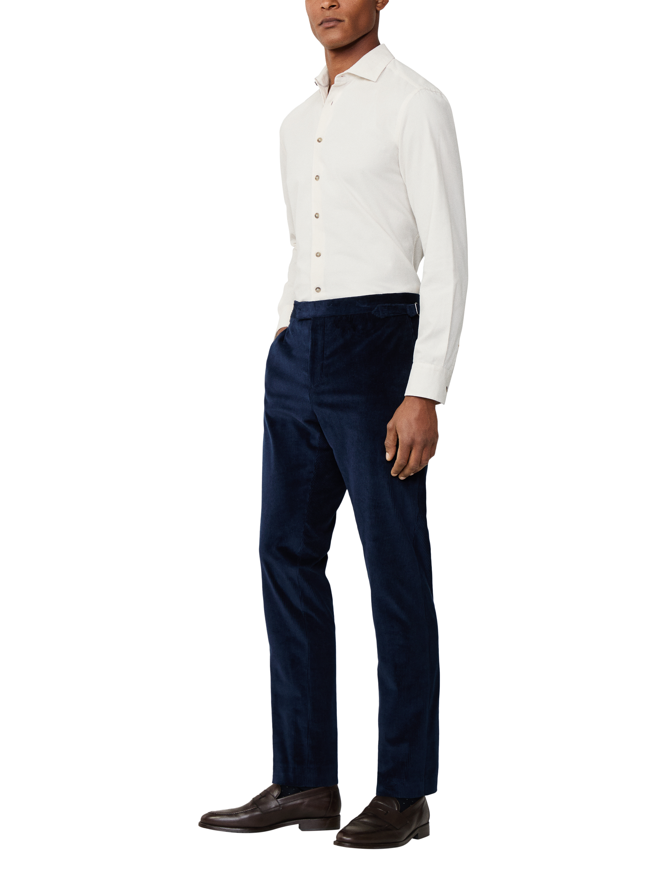 Product image 6 of 7, which shows Hackett London Cotton Blend Regular Chino Trousers, Midnight Blue, 42R