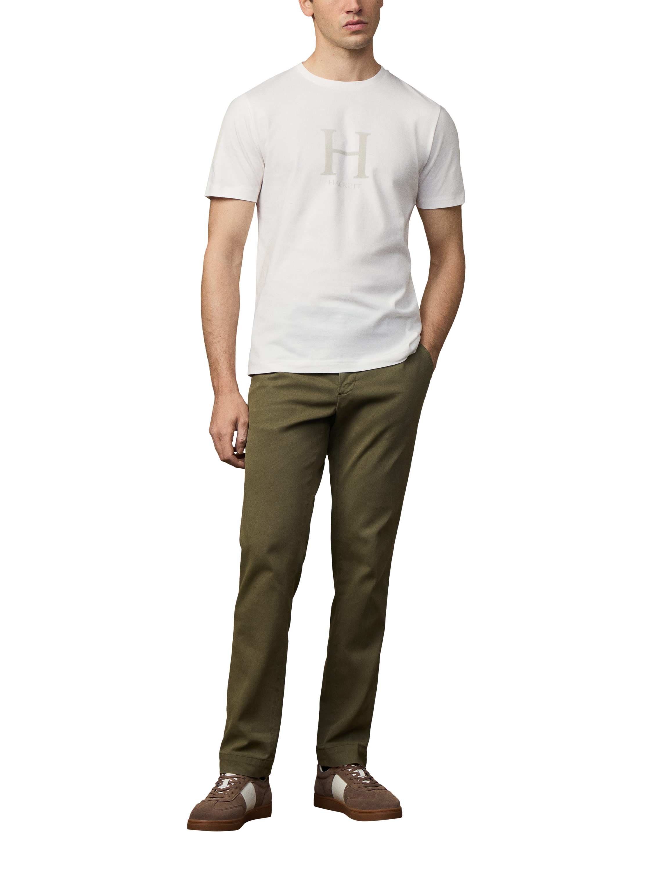 Product image 2 of 6, which shows Hackett London Heritage Graphic Print Cotton T-Shirt, Off White, XXL