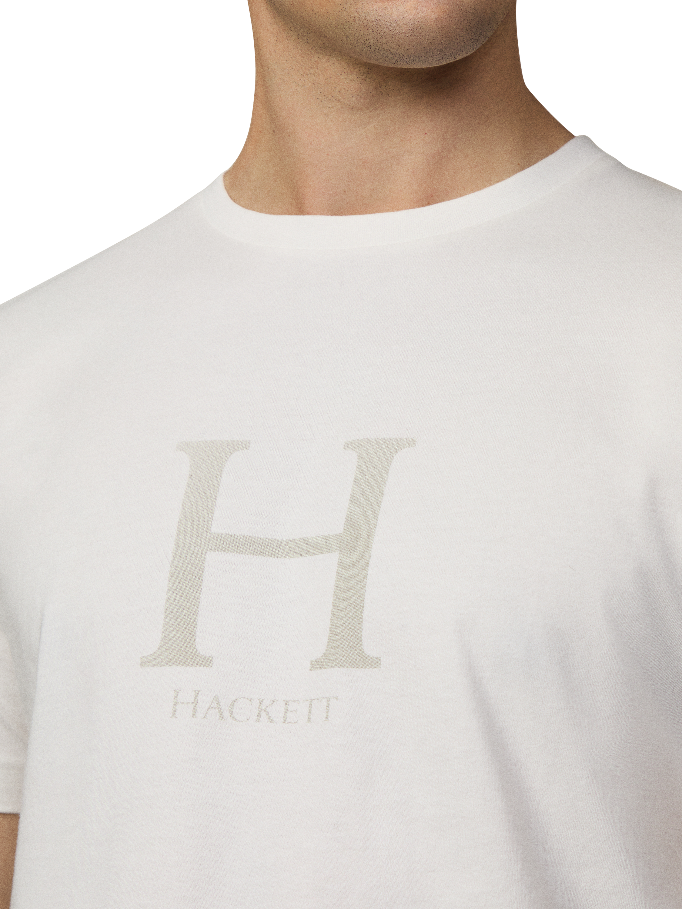 Product image 4 of 6, which shows Hackett London Heritage Graphic Print Cotton T-Shirt, Off White, XXL
