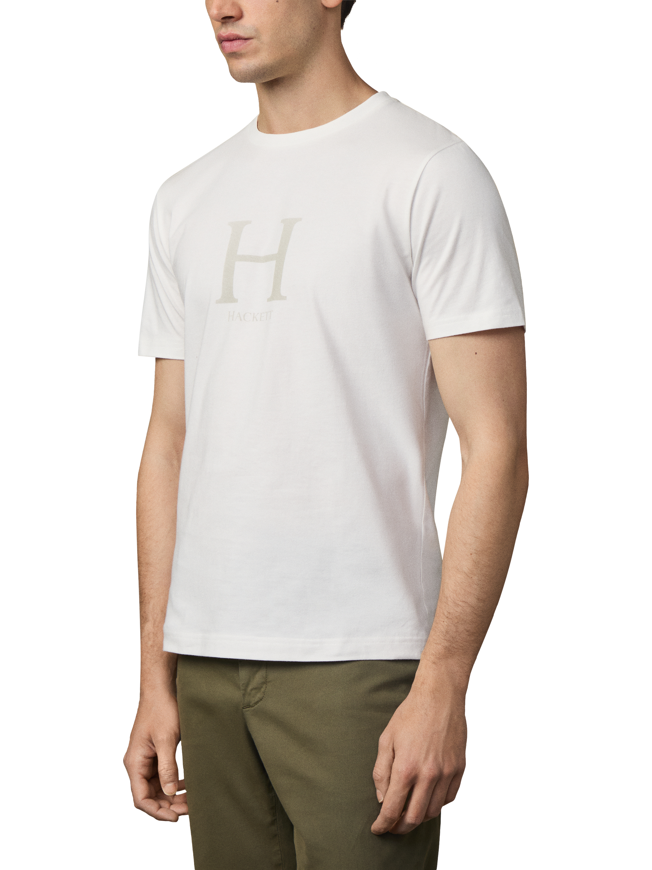 Product image 5 of 6, which shows Hackett London Heritage Graphic Print Cotton T-Shirt, Off White, XXL