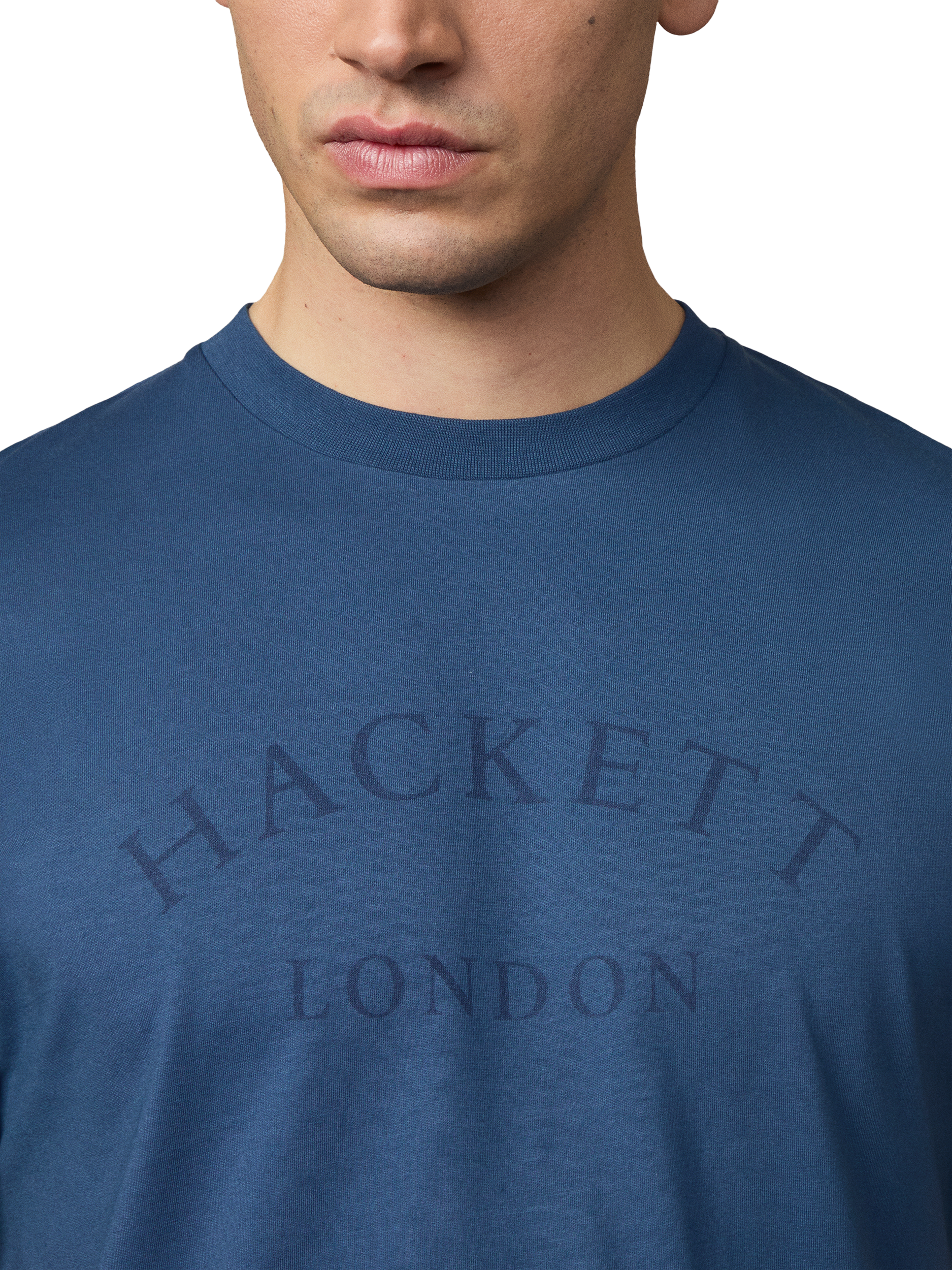 Product image 4 of 6, which shows Hackett London Heritage Archive Print Cotton T-Shirt, Dark Denim Blue, XXL