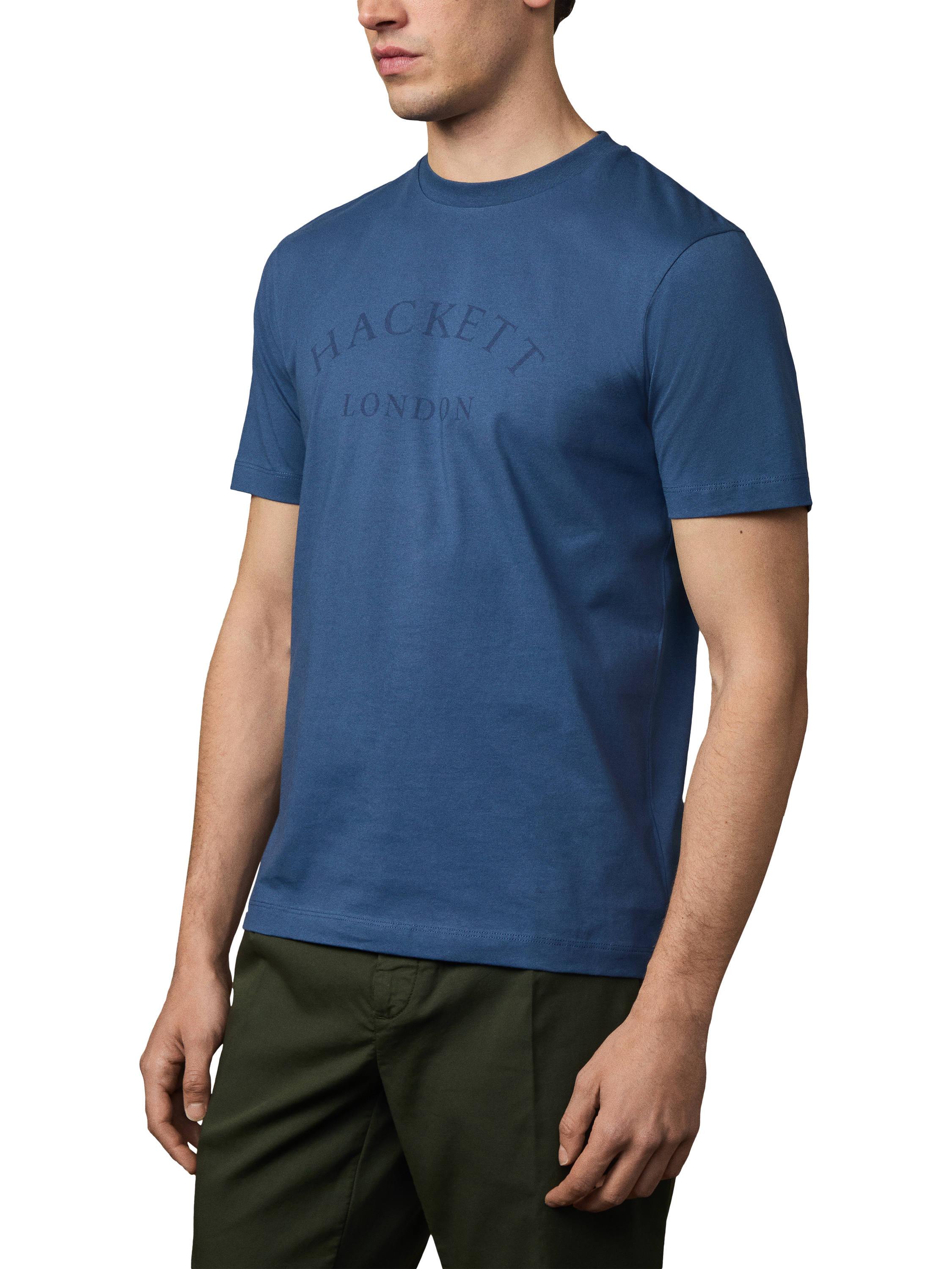 Product image 5 of 6, which shows Hackett London Heritage Archive Print Cotton T-Shirt, Dark Denim Blue, XXL