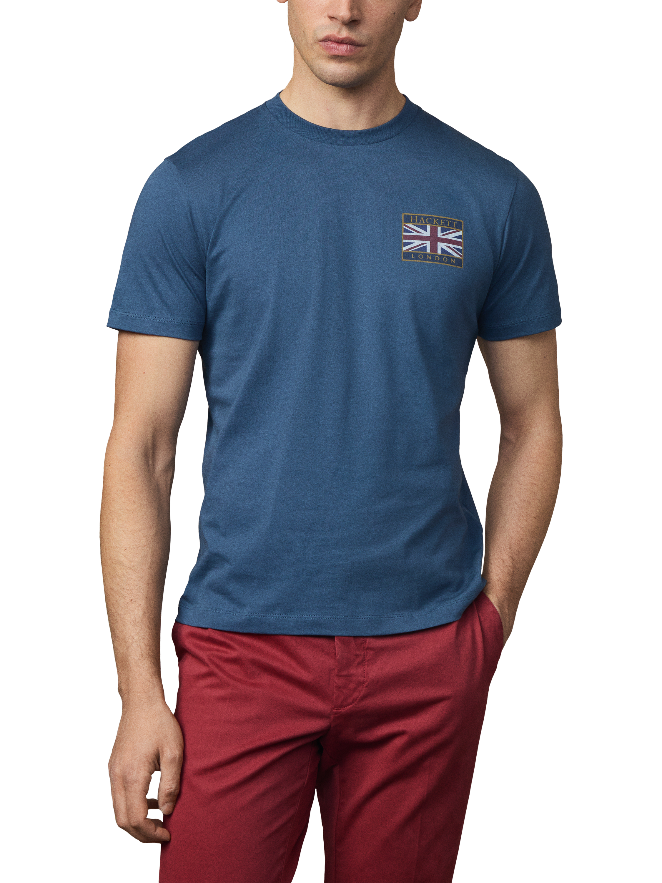Hackett London Heritage Union Jack Graphic Print Cotton T-Shirt