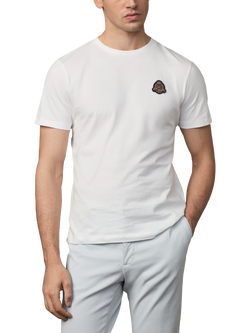 Hackett London Cotton Short Sleeve Round Neck T-Shirt, Off White