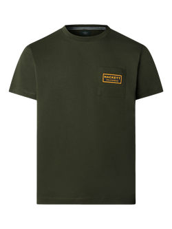 Hackett London Cotton Short Sleeve Round Neck T-Shirt, Hunter Green