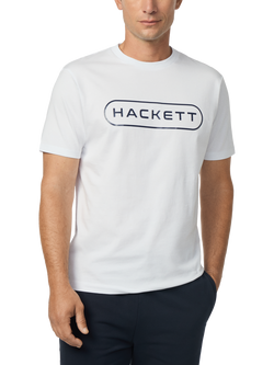 Hackett London Cotton Short Sleeve Crew Neck T-Shirt, Optic White