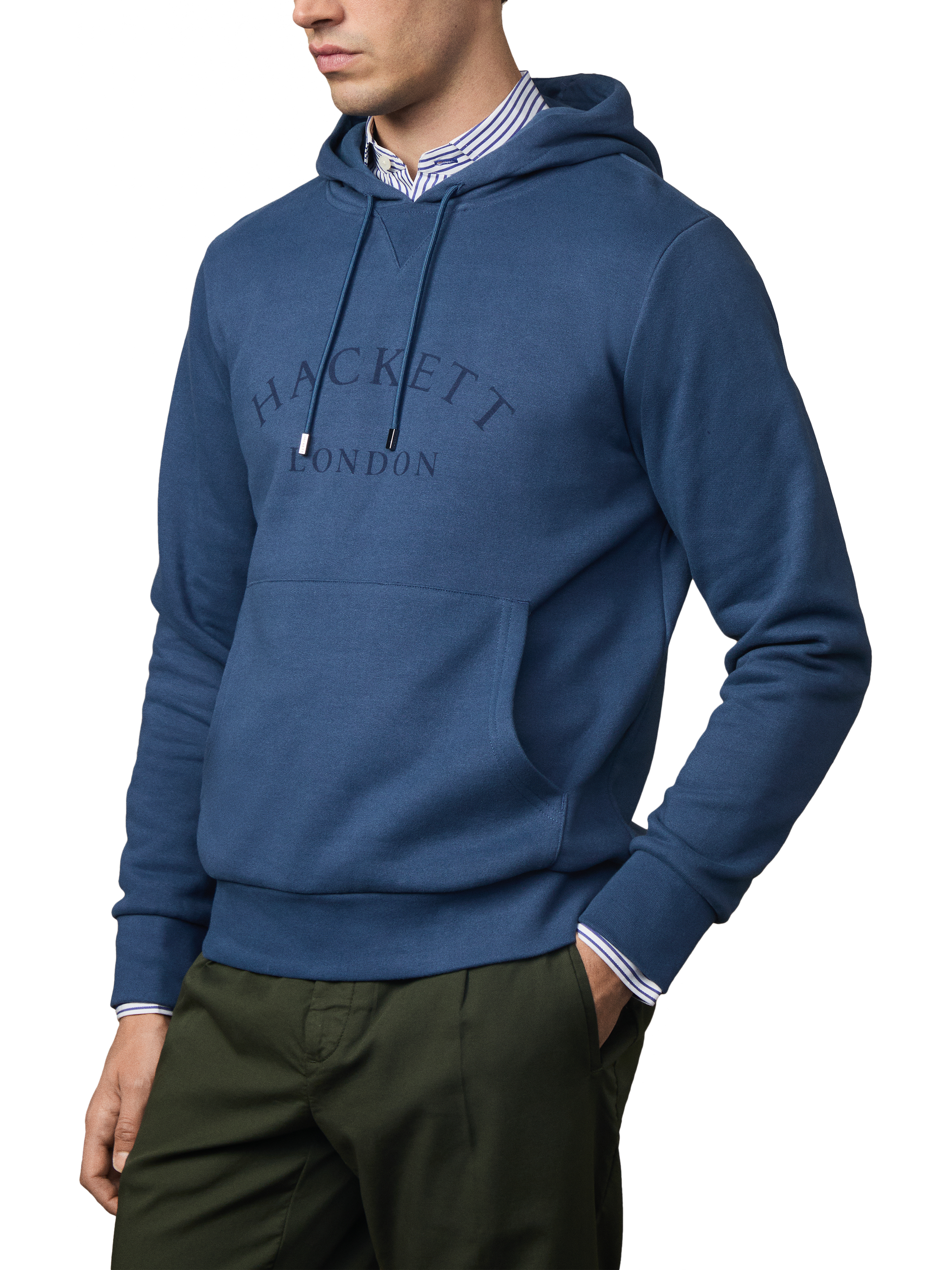 Product image 5 of 5, which shows Hackett London Cotton Hoodie, Dark Denim Blue, XXL