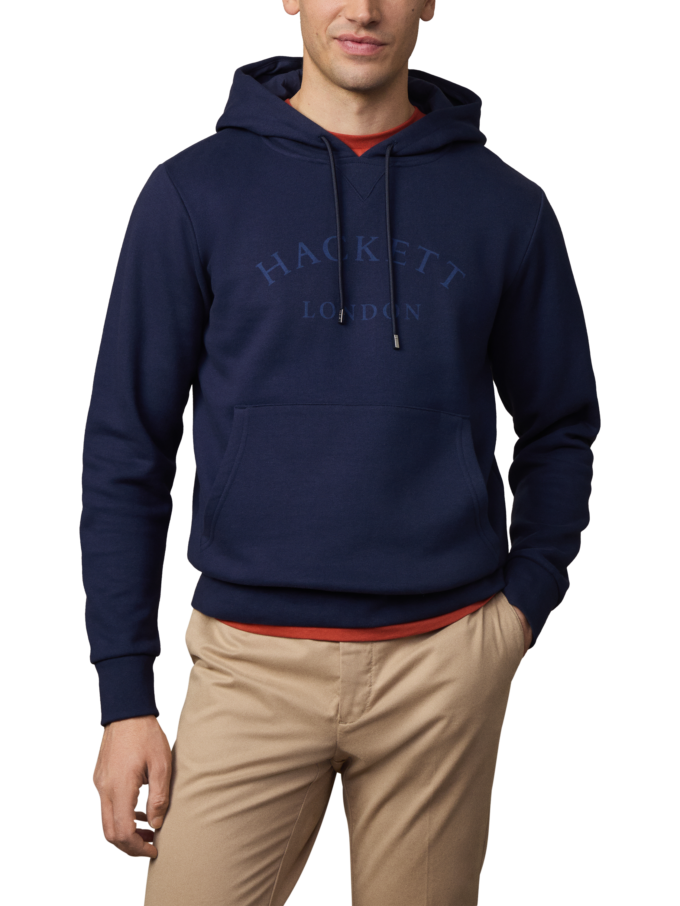 Product image 1 of 5, which shows Hackett London Cotton Hoodie, Ink Blue, XXL