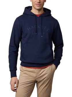 Hackett London Cotton Hoodie, Ink Blue