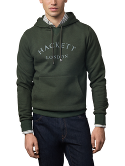 Hackett London Cotton Blend Hoodie, Duck Green