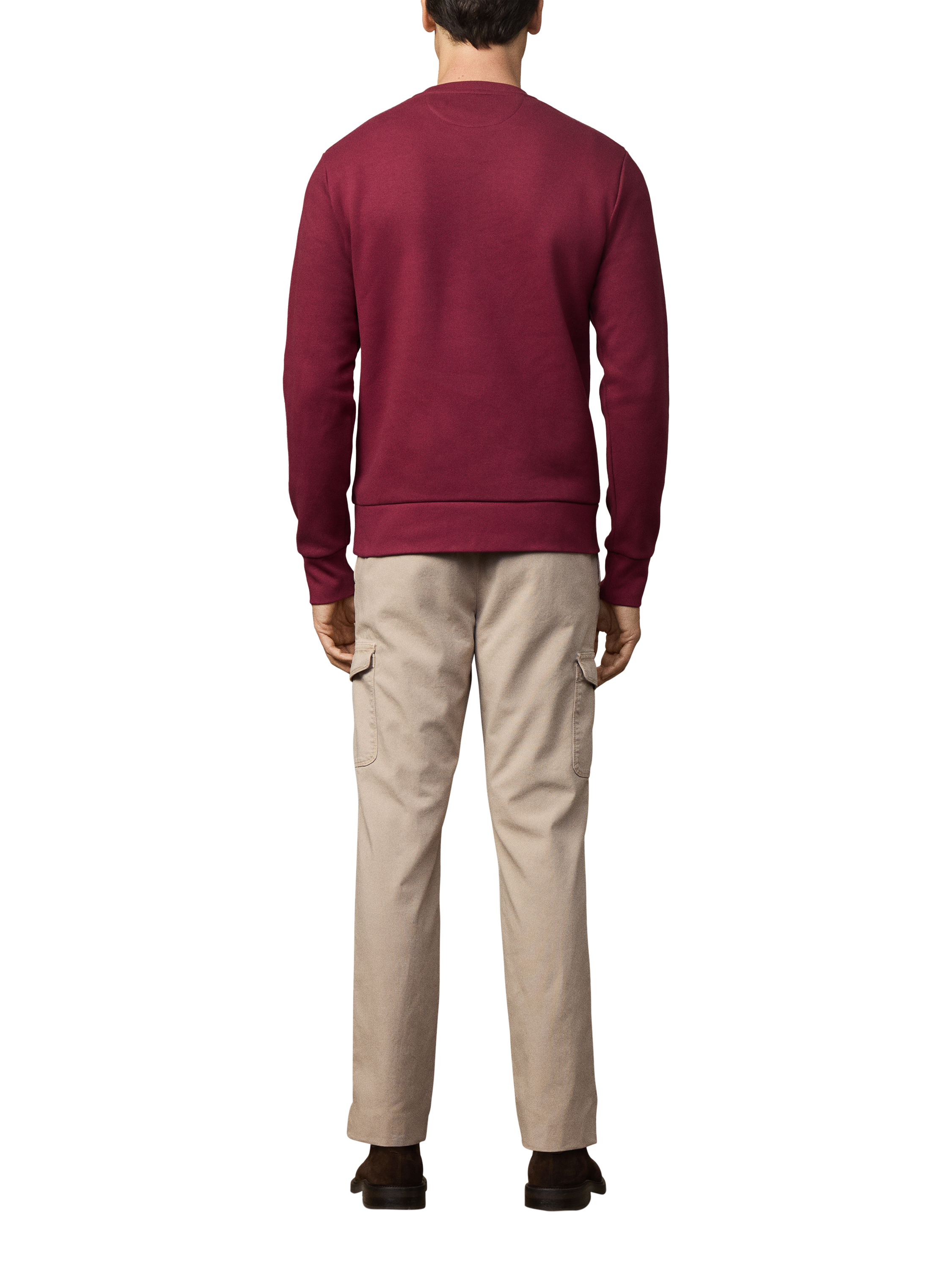 Product image 3 of 5, which shows Hackett London Cotton Blend Long Sleeve Crew Neck Sweatshirt, Burgundy Red, XXL