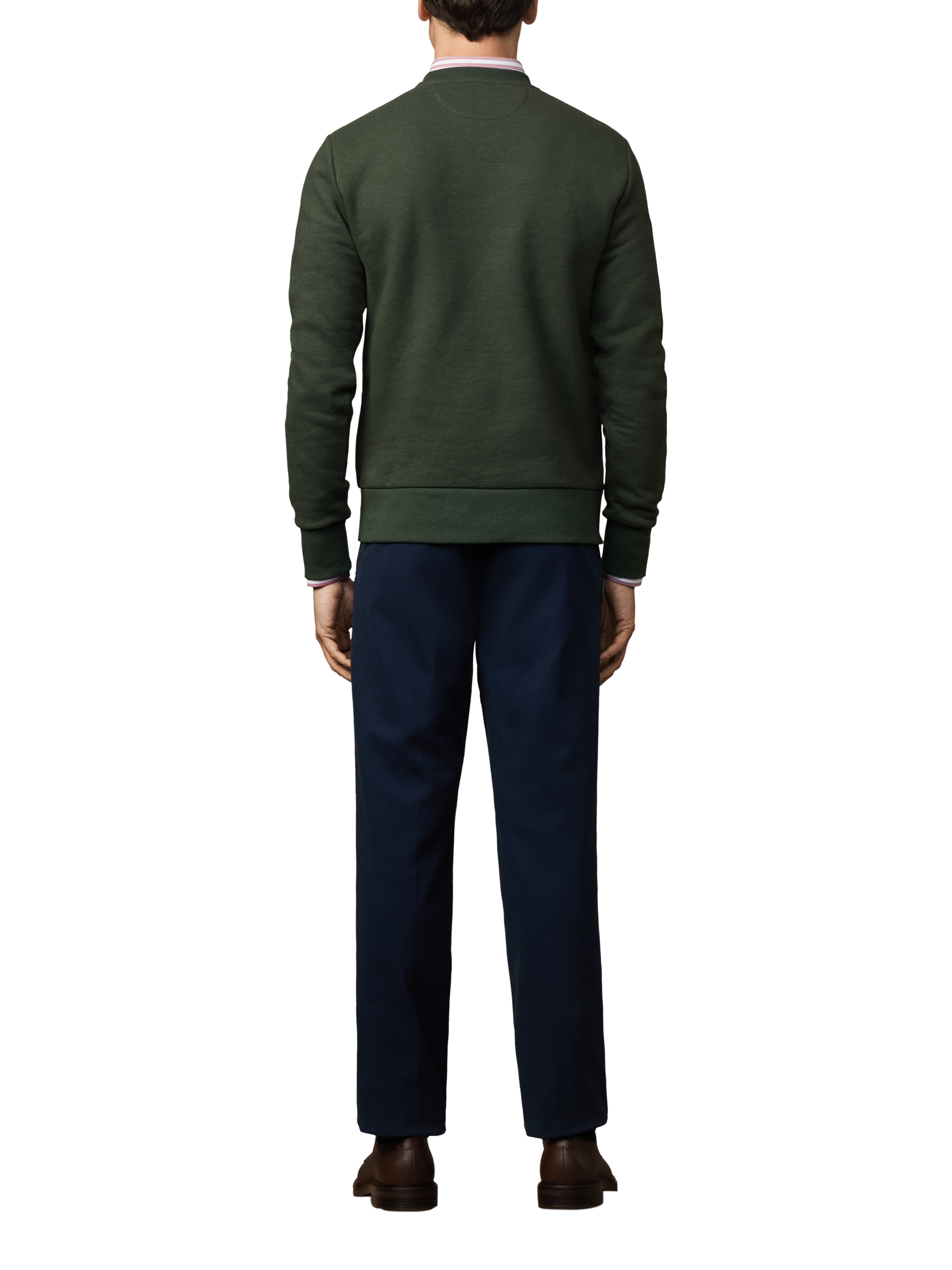 Product image 3 of 5, which shows Hackett London Cotton Blend Long Sleeve Crew Neck Sweatshirt, Duck Green, XXL