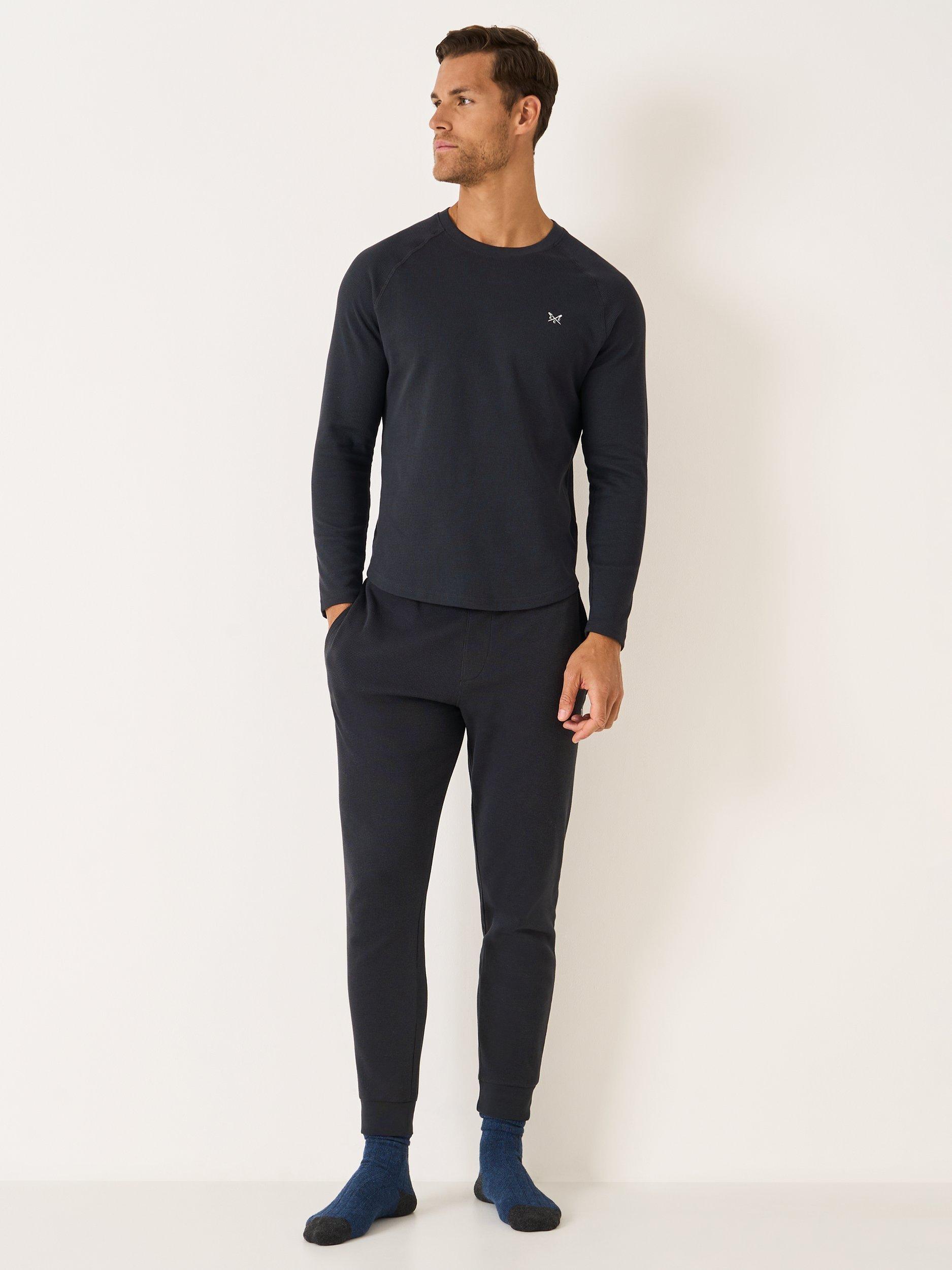 Product image 3 of 5, which shows Crew Clothing Cotton Blend Long Sleeve Pyjama Top, Graphite Grey, L