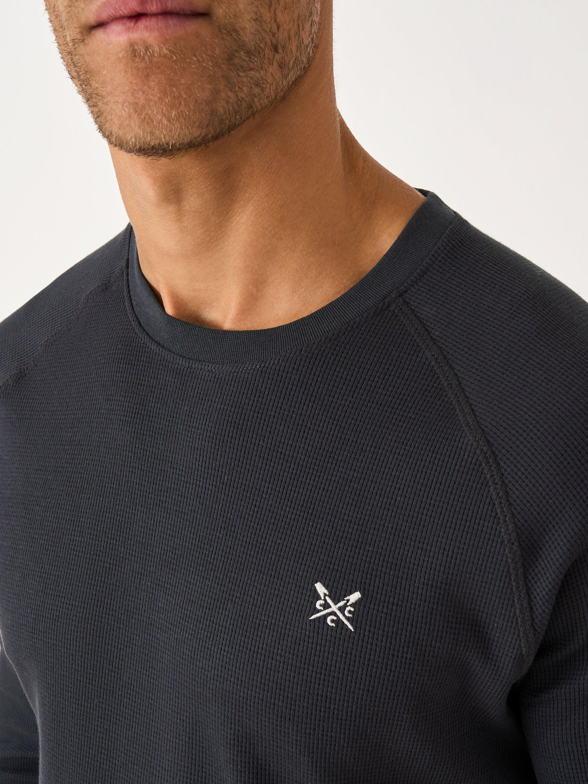 Product image 4 of 5, which shows Crew Clothing Cotton Blend Long Sleeve Pyjama Top, Graphite Grey, L