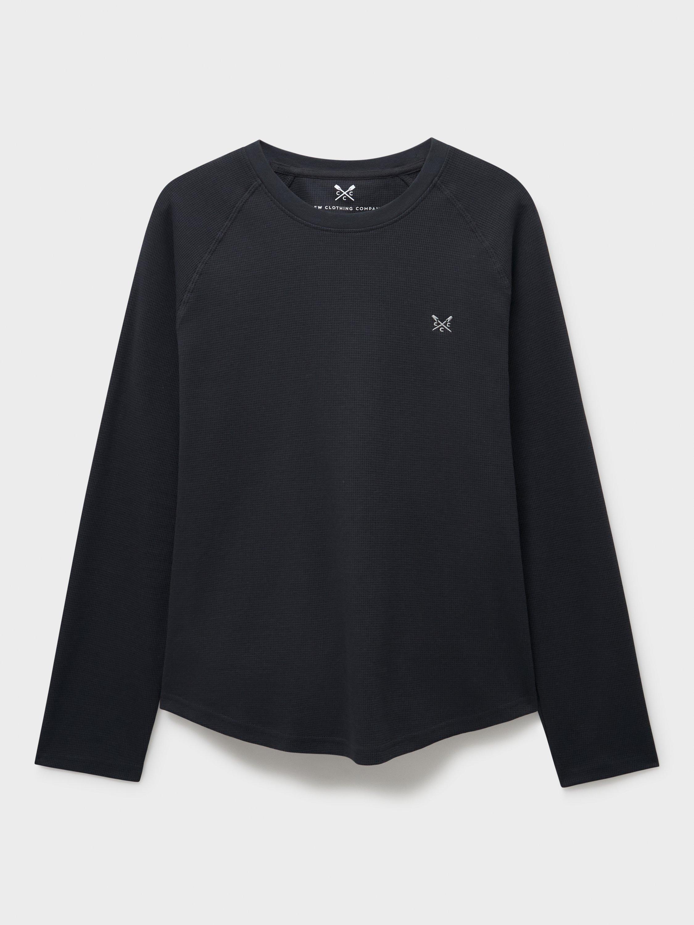 Product image 5 of 5, which shows Crew Clothing Cotton Blend Long Sleeve Pyjama Top, Graphite Grey, L