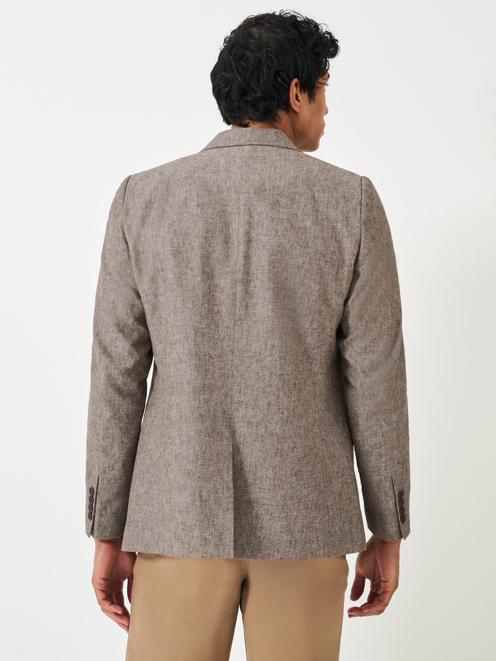 Product image 2 of 5, which shows Crew Clothing Fortescue Linen Blazer, Beige, 36S