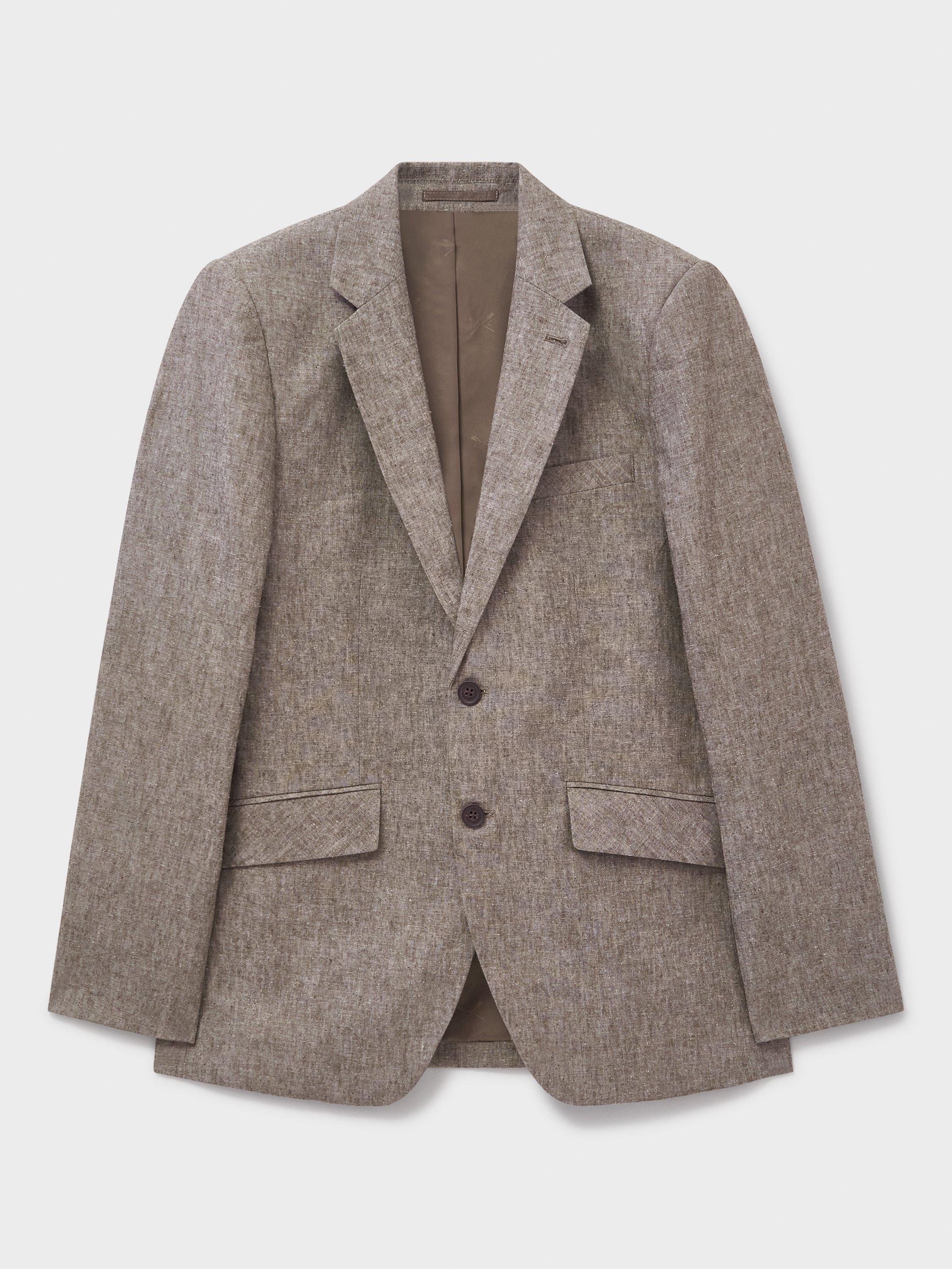 Product image 5 of 5, which shows Crew Clothing Fortescue Linen Blazer, Beige, 36S