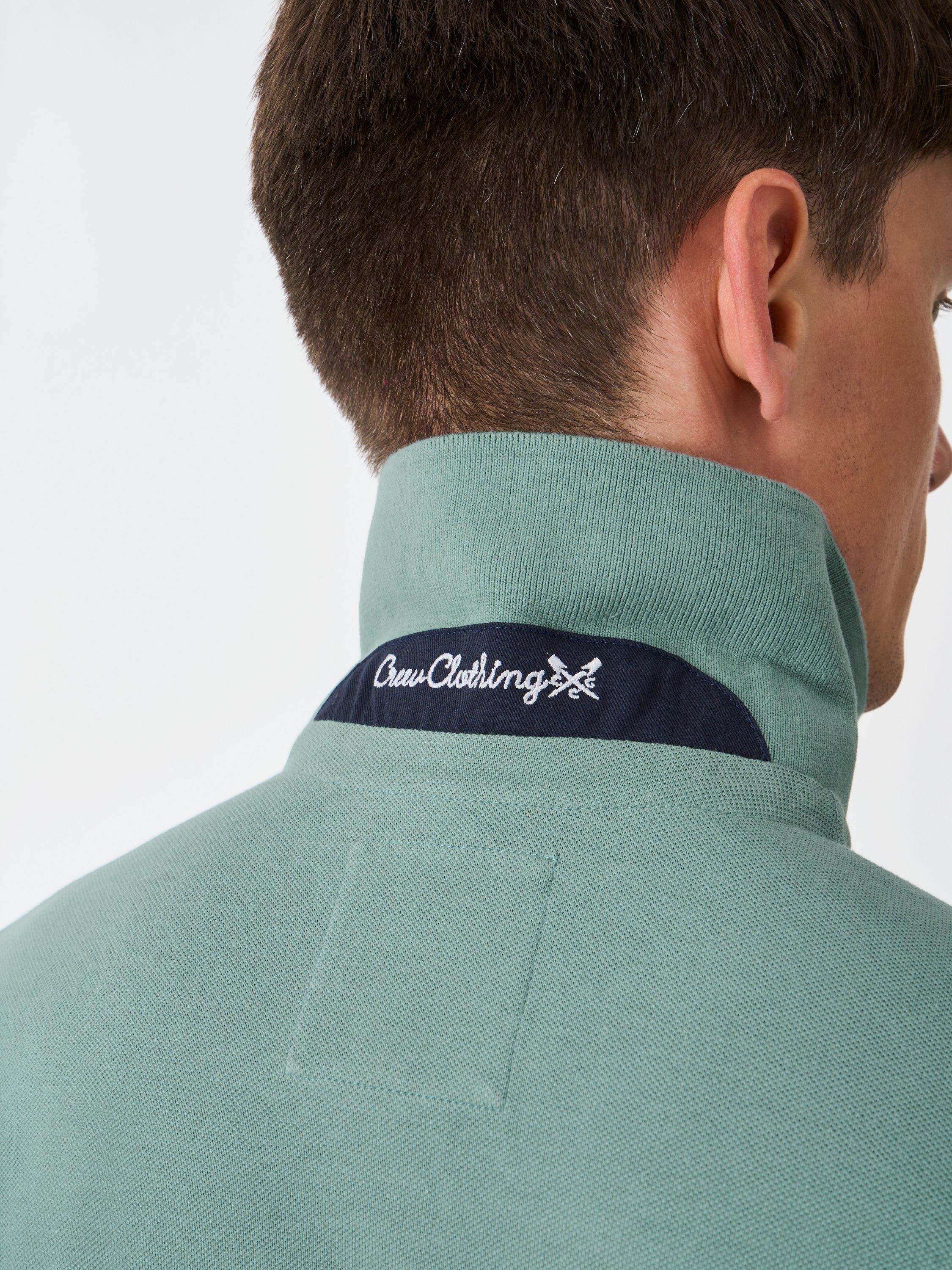 Product image 5 of 6, which shows Crew Clothing Classic Pique Cotton Polo Shirt, Jade Green, XXL