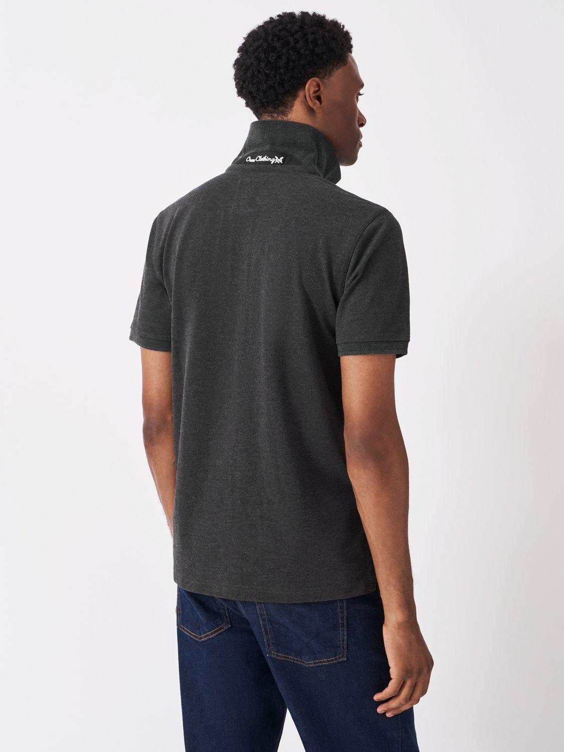 Product image 2 of 6, which shows Crew Clothing Classic Pique Cotton Polo Shirt, Graphite Grey, XS