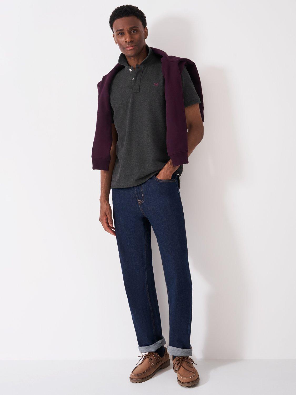 Product image 3 of 6, which shows Crew Clothing Classic Pique Cotton Polo Shirt, Graphite Grey, XS