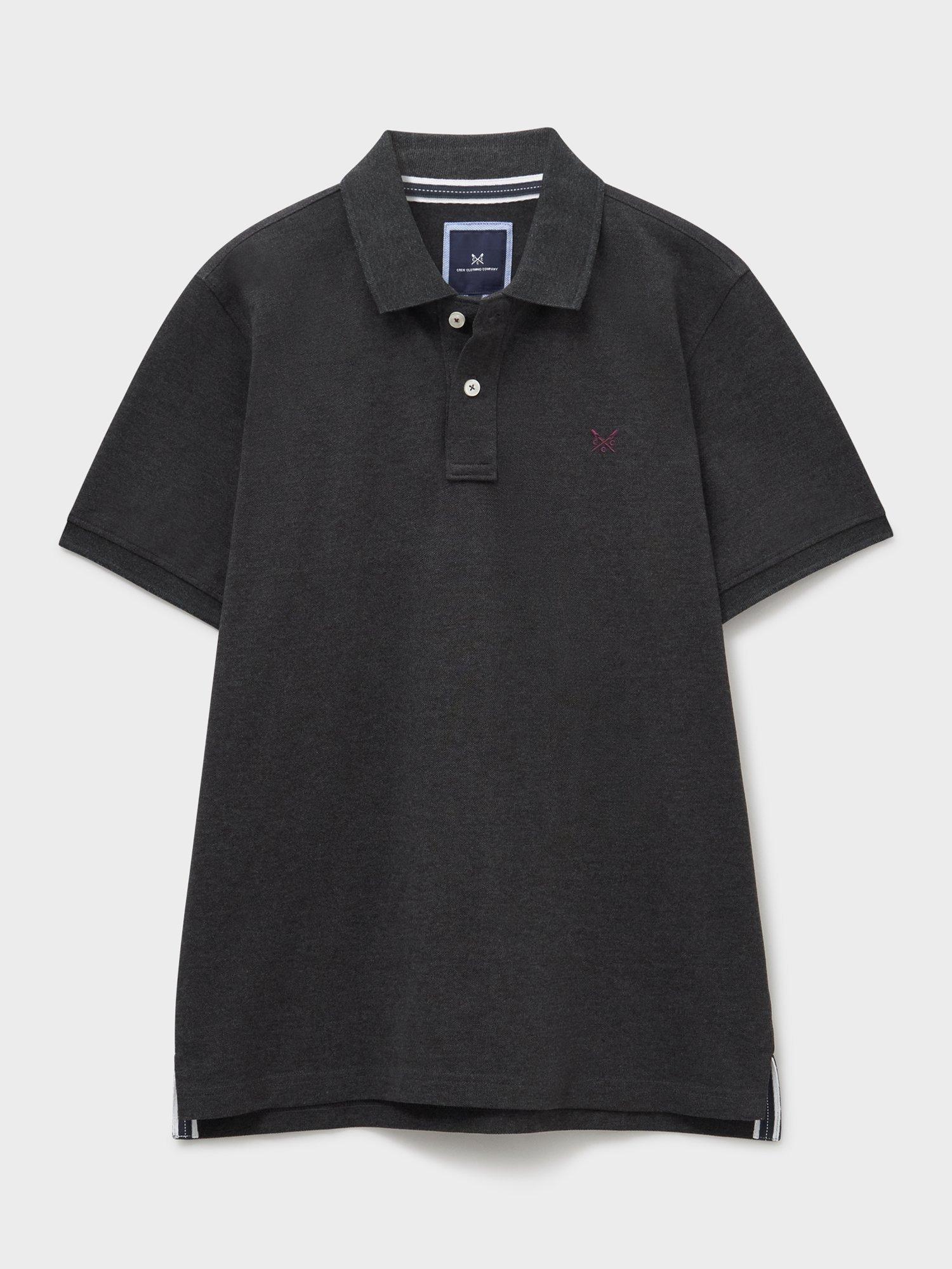 Product image 6 of 6, which shows Crew Clothing Classic Pique Cotton Polo Shirt, Graphite Grey, XS