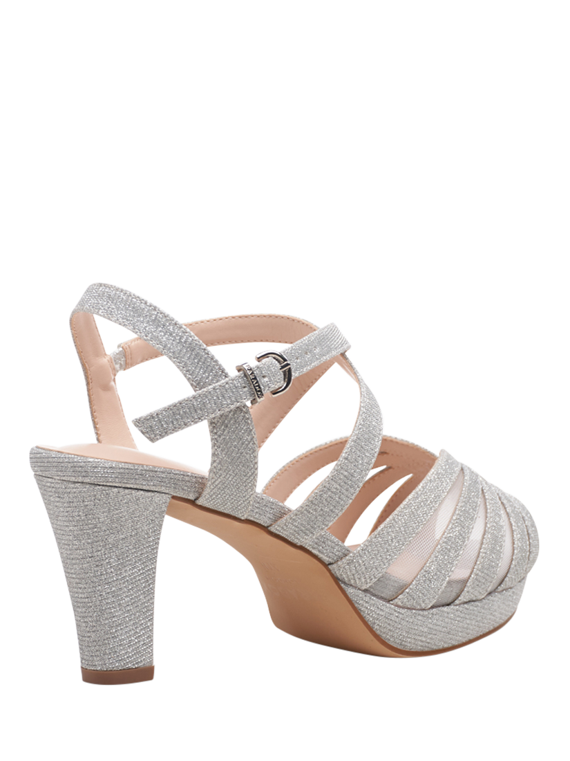 Product image 5 of 6, which shows Paradox London Norma Wide Fit Platform Sandals, Silver, 3W