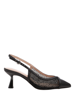 Paradox London Fascinate Wide Fit Mesh Detail Court Shoes, Black, Black