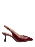 Paradox London Florentine Wide Fit Slingback Flared Heel Court Shoes, Cherry