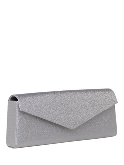 Paradox London Daryna Glitter Envelope Clutch Bag, Silver - view 2, Silver