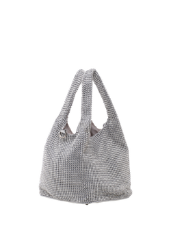 Paradox London Dessie Embellished Clutch Bag - view 2, Silver