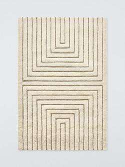 John Lewis Arc Geometric Hand Tufted Pure Wool Rug, Ivory, Ivory