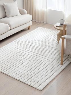John Lewis Arc Geometric Hand Tufted Pure Wool Rug, Ivory - view 2, Ivory