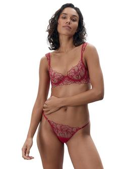 Bluebella Amarosa Floral Embroidered Thong, Hot Pink, Hot Pink