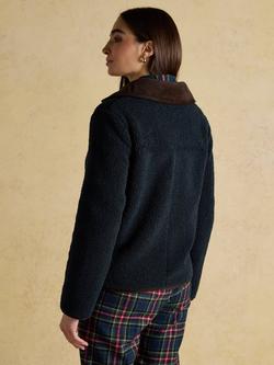 Joules Button Up Fleece Jacket, Navy - view 2, Navy