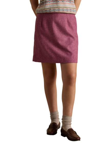 Joules Wool Blend Tweed Mini Skirt, Pink, Pink