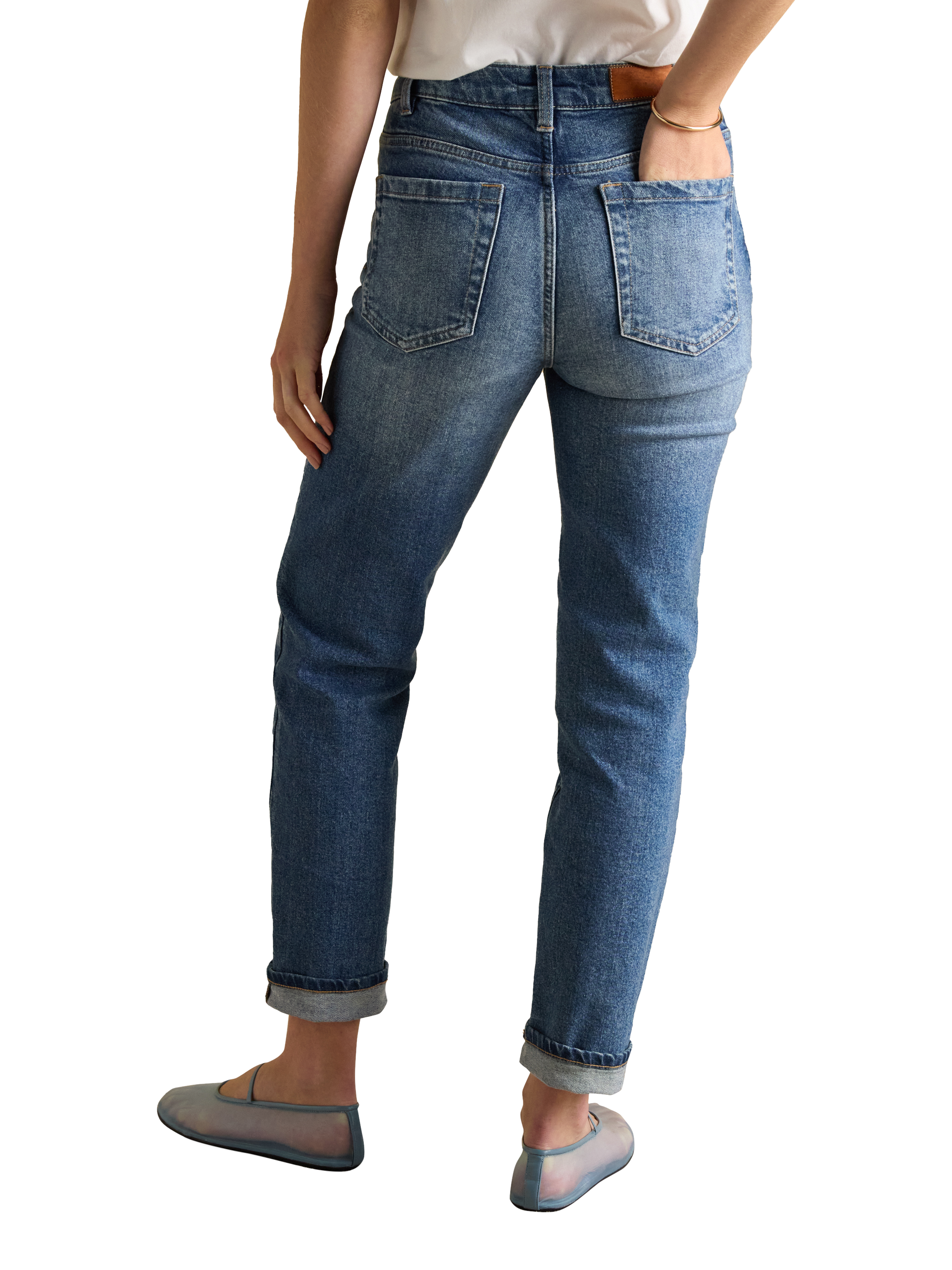 Product image 4 of 7, which shows Joules Slim Fit Mid Rise Jeans, Mid Blue, 6