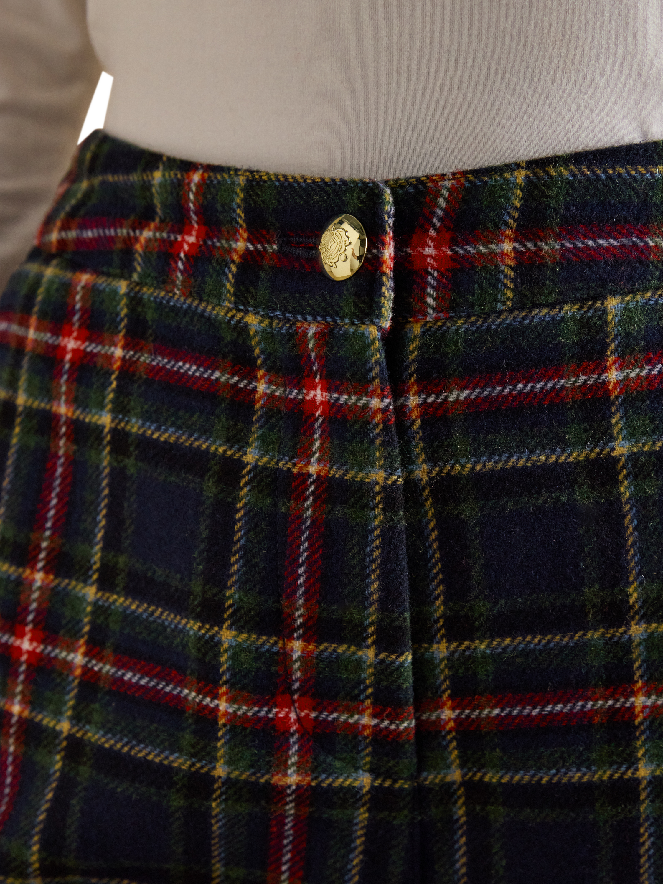 Product image 2 of 8, which shows Joules Tartan Tweed Trousers, Navy, 6
