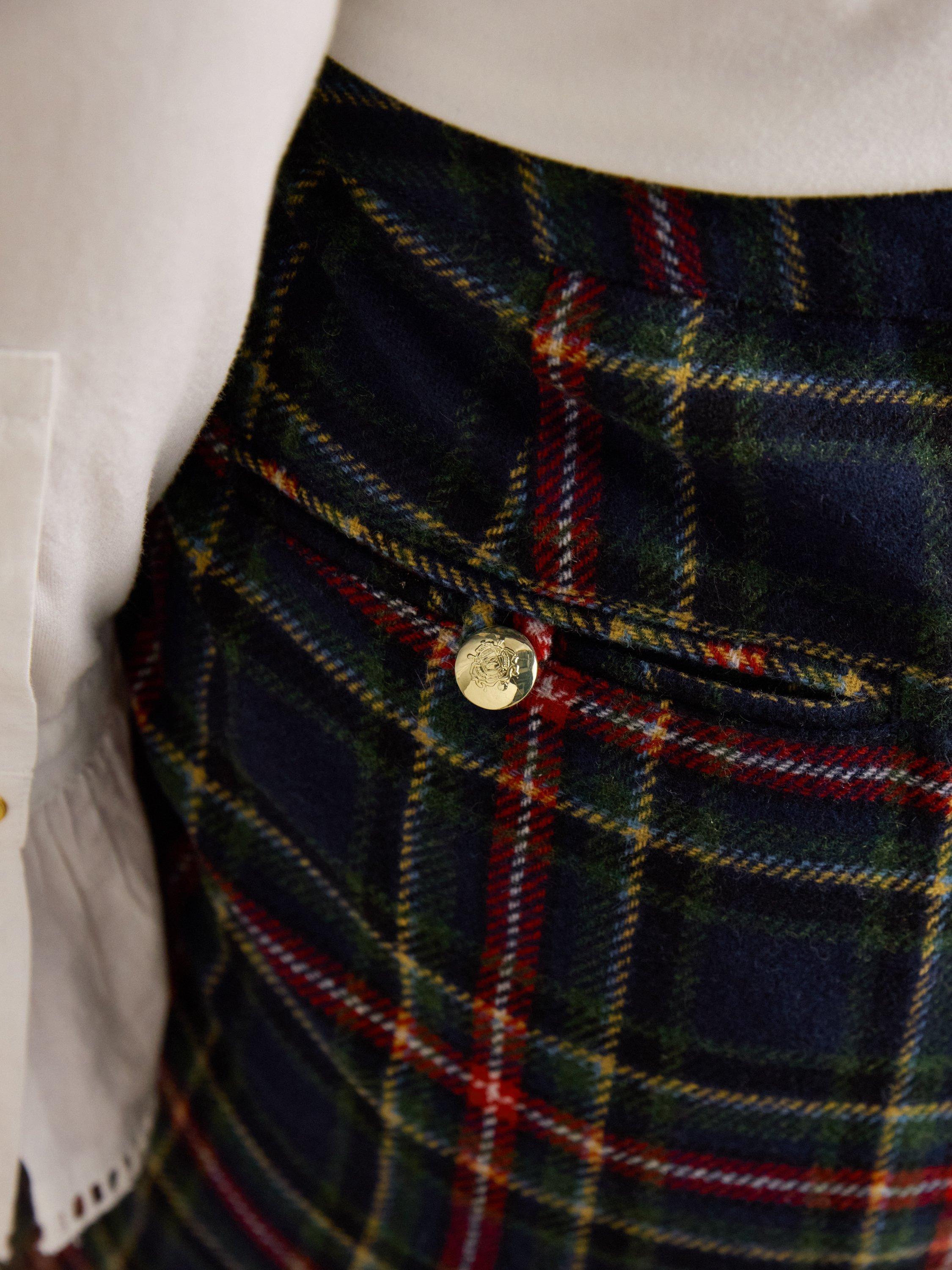 Product image 3 of 8, which shows Joules Tartan Tweed Trousers, Navy, 6